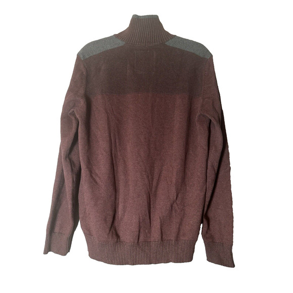 Mexx 3/4 Zip Mock Neck Sweater Mens L Color Block 100% Cotton Grunge Streetwear - Picture 4 of 8